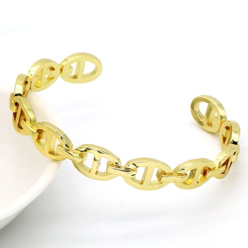 Fashion Star Copper Inlay Zircon Bangle 1 Piece