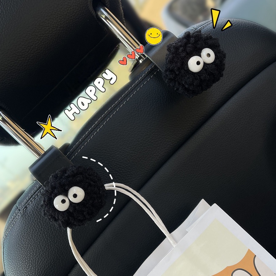 Cute pequeño carbón asiento de automóvil gancho trasero multifuncional almacenamiento trasero rack para artículos de decoración interior del automóvil