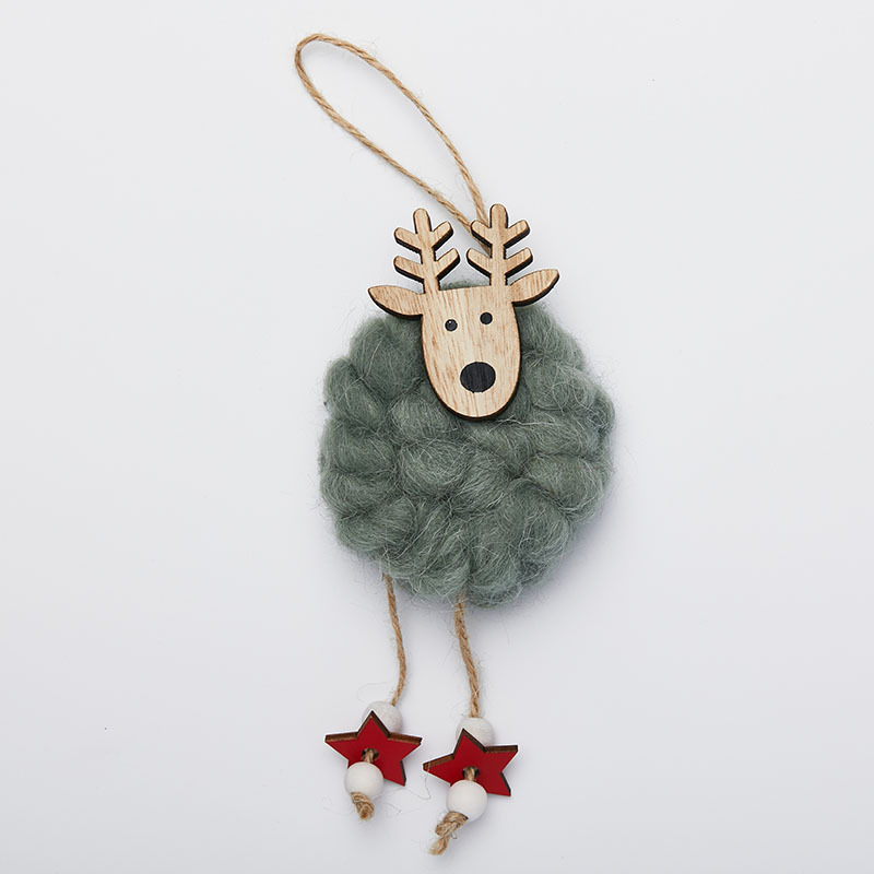 Fieltro de lana anciano muñeco de nieve alce colgante decoración de Navidad colgante árbol de Navidad colgante de arroz