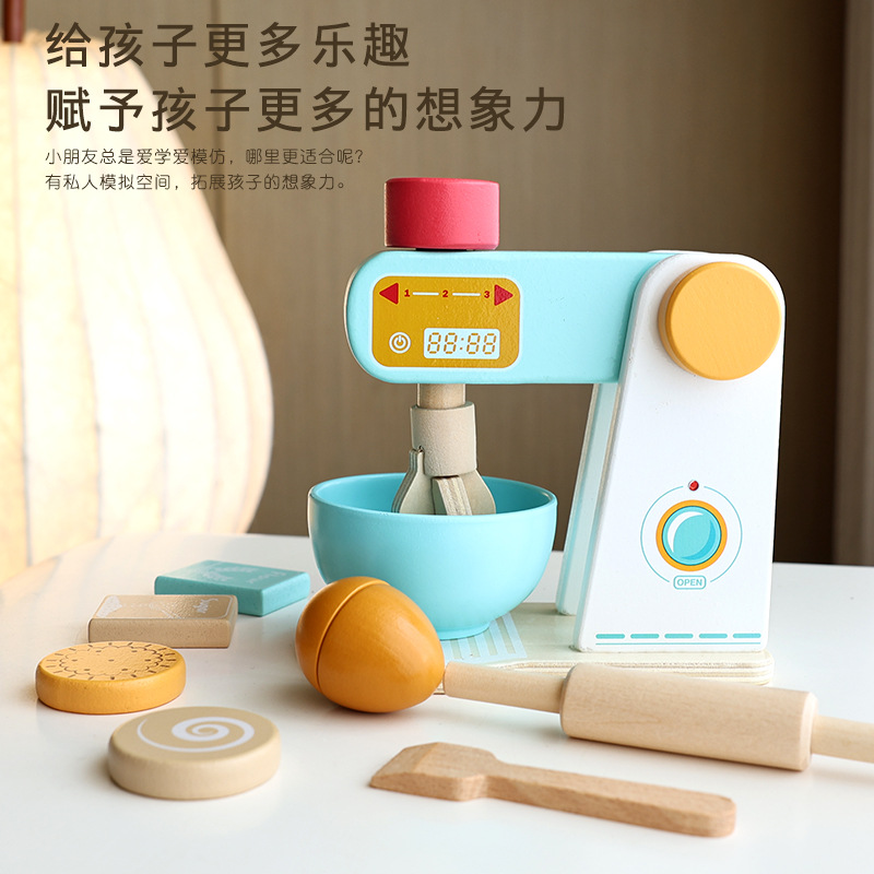 Juguetes de madera para niños en casa, juguetes de cocina de madera para niños y niñas, regalos de cumpleaños para bebés. image 3