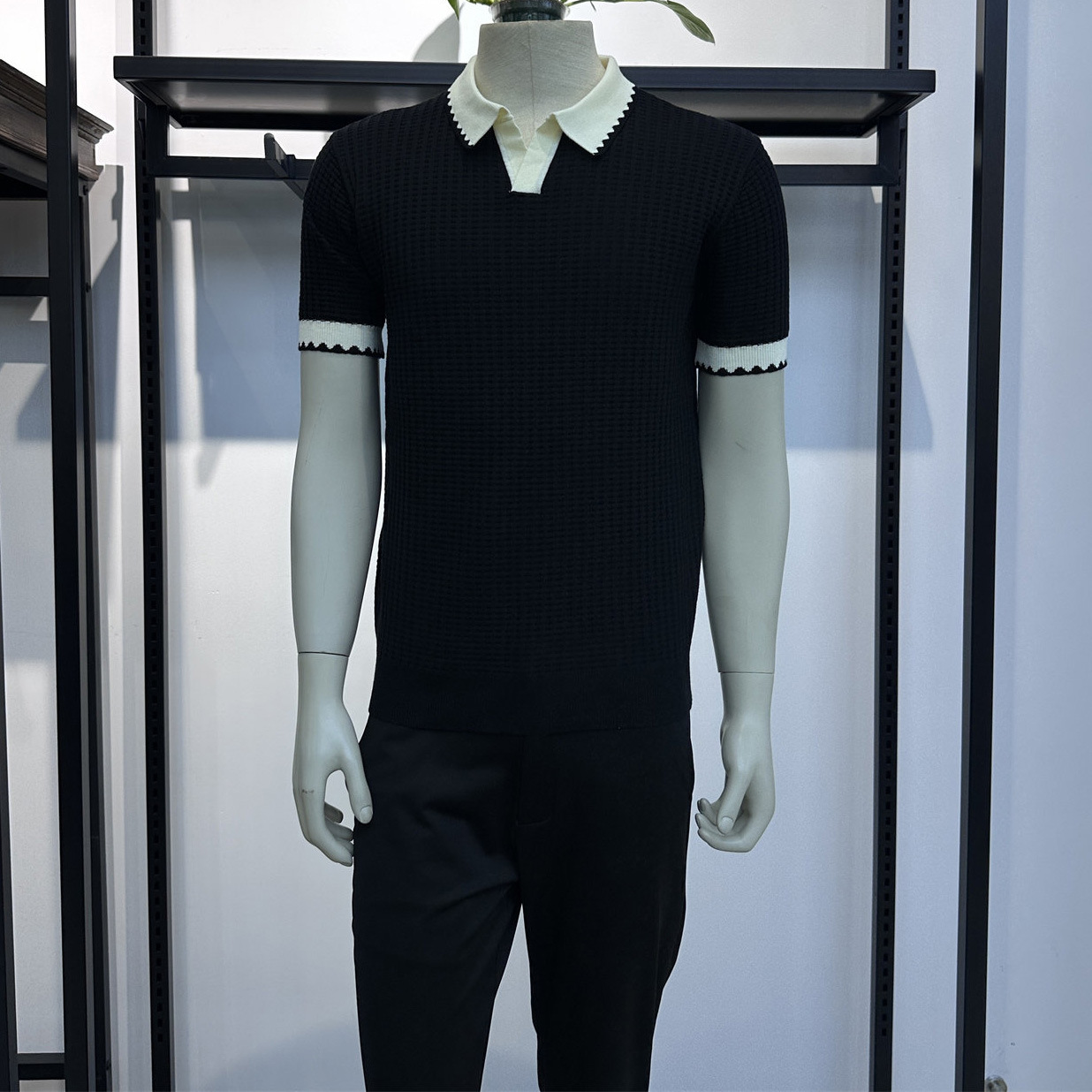 Polo camiseta de punto camiseta de manga corta hombre gaviota cuello V textural color antiguo viento camiseta de verano fábrica transfronteriza al por mayor