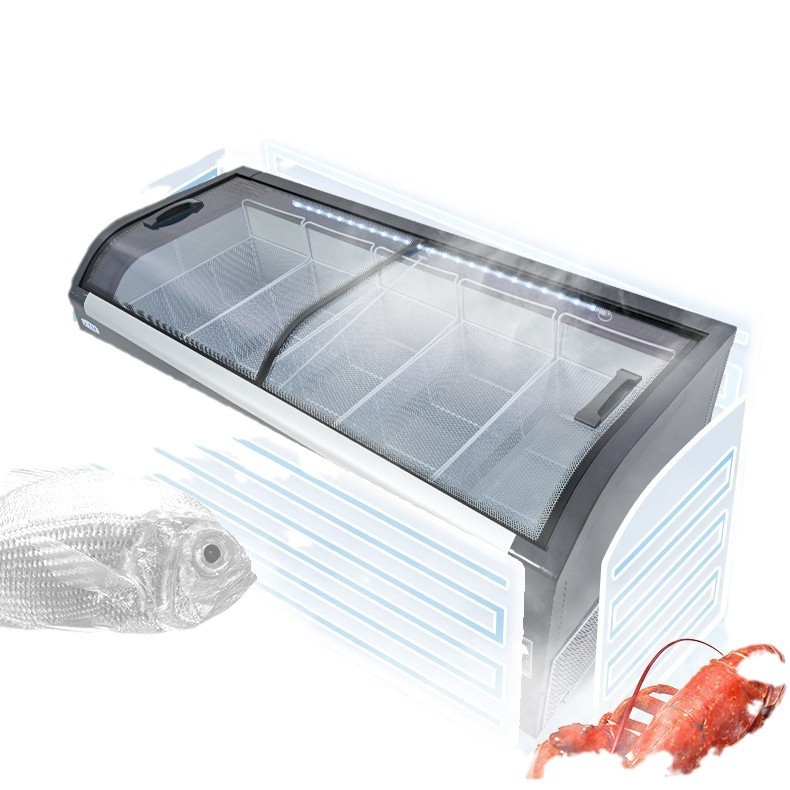 Commercial 2025 nuevo gabinete de exhibición arqueado de 1,2 m refrigeración congelación con un botón de conversión comercial gabinete de exhibición súper especial