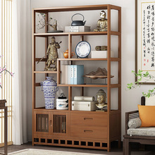 博古架新中式多宝阁茶叶展示柜多功能摆件柜茶具置物架客厅书架子