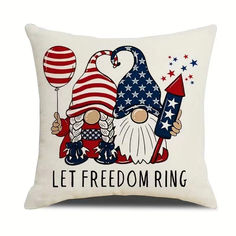 2024 nueva serie de funda de almohada del día de la independencia lino estilo americano funda de almohada cuadrada decoración de atmósfera de vacaciones image 20