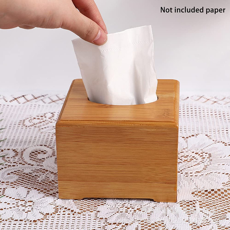 木质竹制家居餐厅抽纸盒竹木纸巾桌面收纳盒多规格滑动底盖纸巾盒