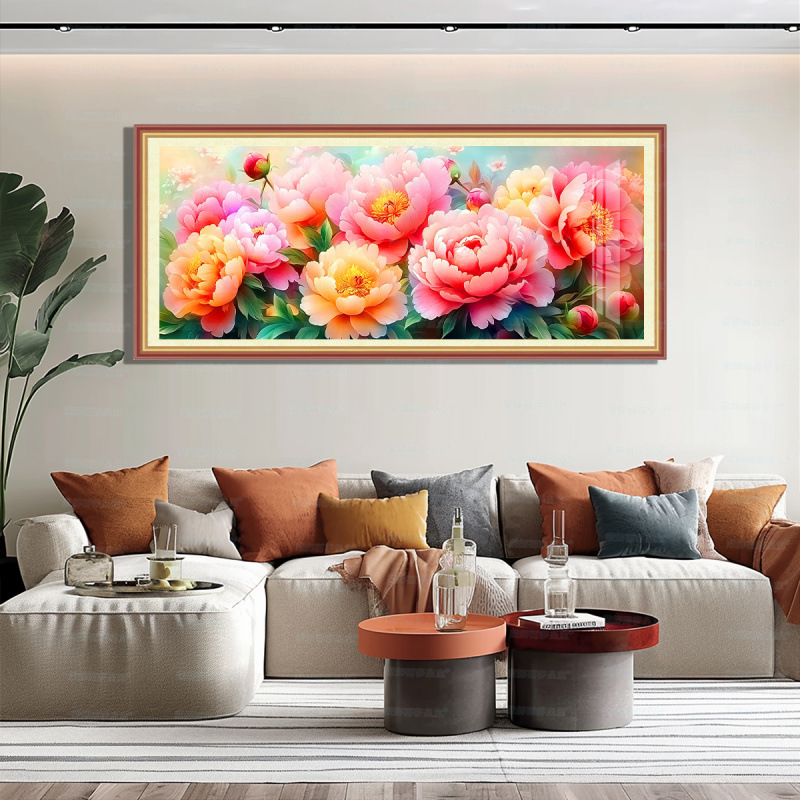 [Algodón importado] Mona Lisa Royal Cross-Blooded Rich-Peony Xiangxiang Gran bordado de hilo chino image 2