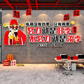 爷电商司办公室墙面装饰企业文化开门红气氛围布置励志标语贴
