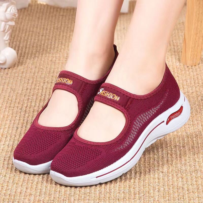Women's Cloth Shoes 2025 New Shoes Women's Breathable Mesh Shoes Fashionable Casual Shoes One-Leg Women's Walking Shoes
