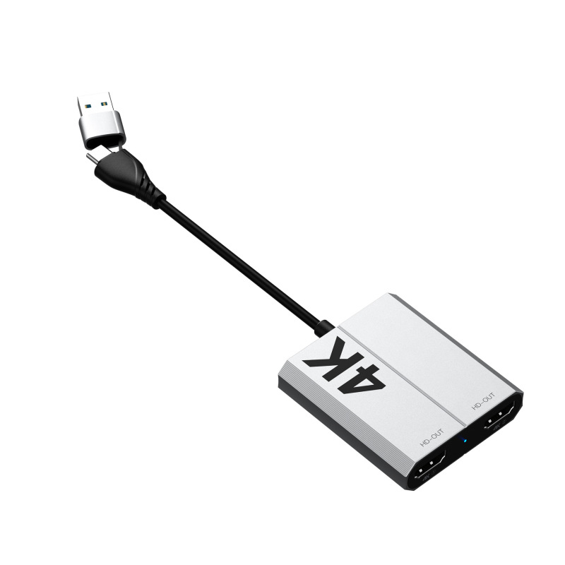 TYPE-C+USB双头二合一扩展坞双HDMI转换器usb3.0分线器hub拓展坞|undefined