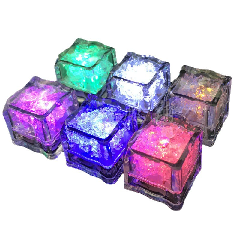Индукционные мигающие LED-лед–кубики, многоцветные и одноцветные, 12 шт в коробке, для баров и вечеринок