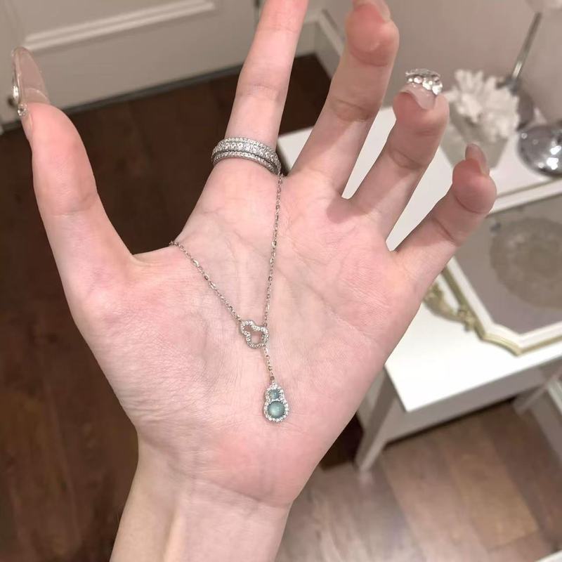 双环葫芦项链女2025新款新中式锁骨链轻奢小众感颈链饰品批发|undefined