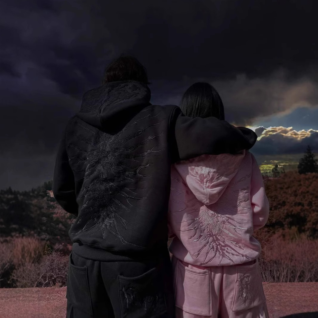 Men's Clothing Spring American Retro Y2K Washed Distressed Patch Hoodie Street Fashion Unisex Zipper Sweatshirt_voghion.com