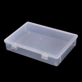 塑料PP透明双扣空盒文件整理文具收纳盒家居用品玩具桌面收纳盒子