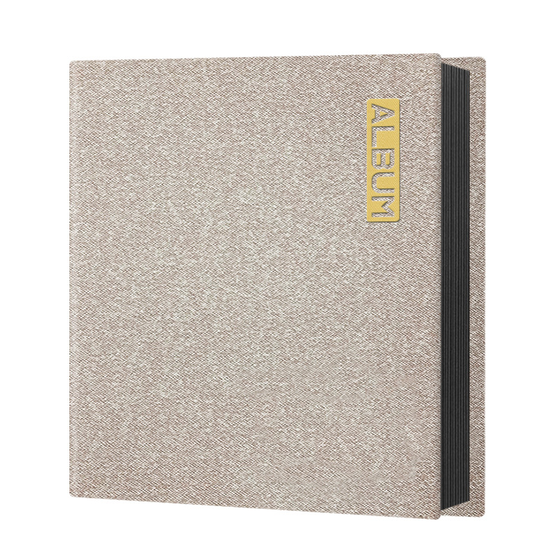 A4 M 다크 브라운 천 가죽/20 페이지 블랙 카드