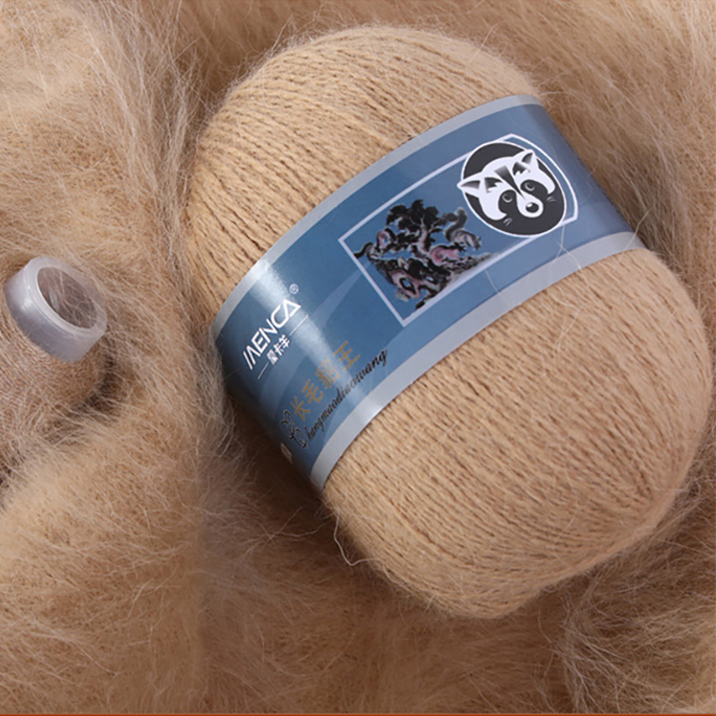 Long-Haired Mink Yarn, Angora Rabbit Fur 13S/2 Medium-Thick Hand-Knitted Wool Yarn, Direct Sales from Foreign Trade Manufacturers