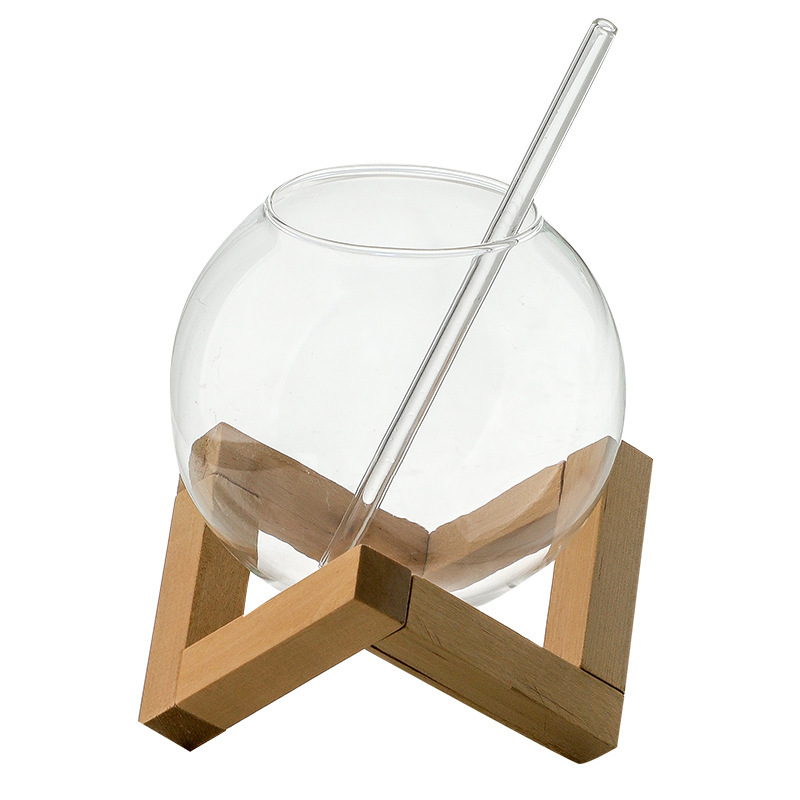 Vaso de vidrio esférico creativo de alto valor visual de la atmósfera de pollo taza de agua de burbujas creativa taza de bebida fría de jugo