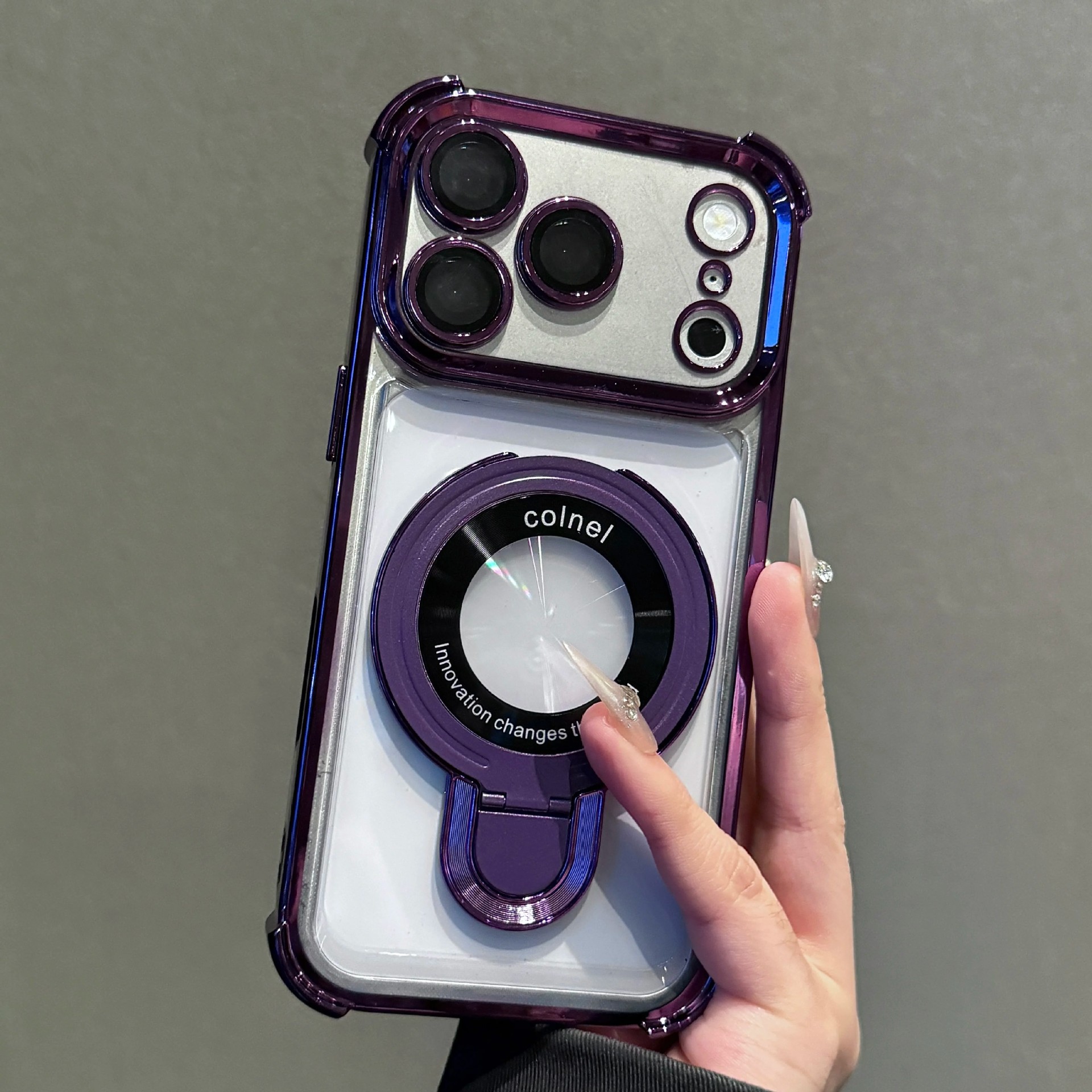 Suitable for Iphone17Air Mobile Phone Case, Magnetic Stand, Four-Corner Anti-Fall Protection, Apple 16Pro Lens Film, Full Protection