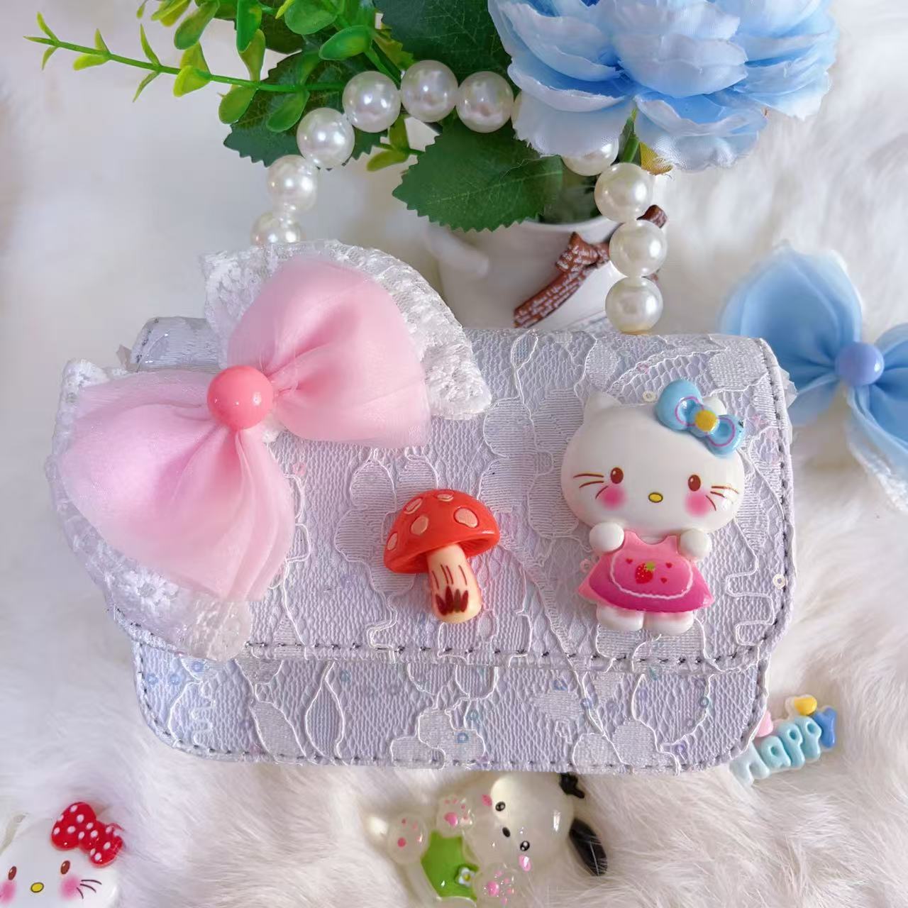 Bagos de hombro para niños primavera y verano frescos bolsos de perlas para niñas Aisha pequeña princesa bolsos de mochila de estilo extranjero