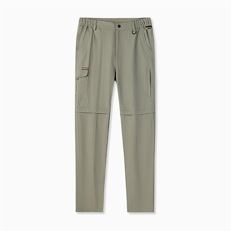 Pantalones de crema solar transfronterizos de secado rápido para comercio exterior, pantalones de dos secciones para hombres, deportes de pesca de dos piezas, pantalones de asalto desmontables de primavera y verano