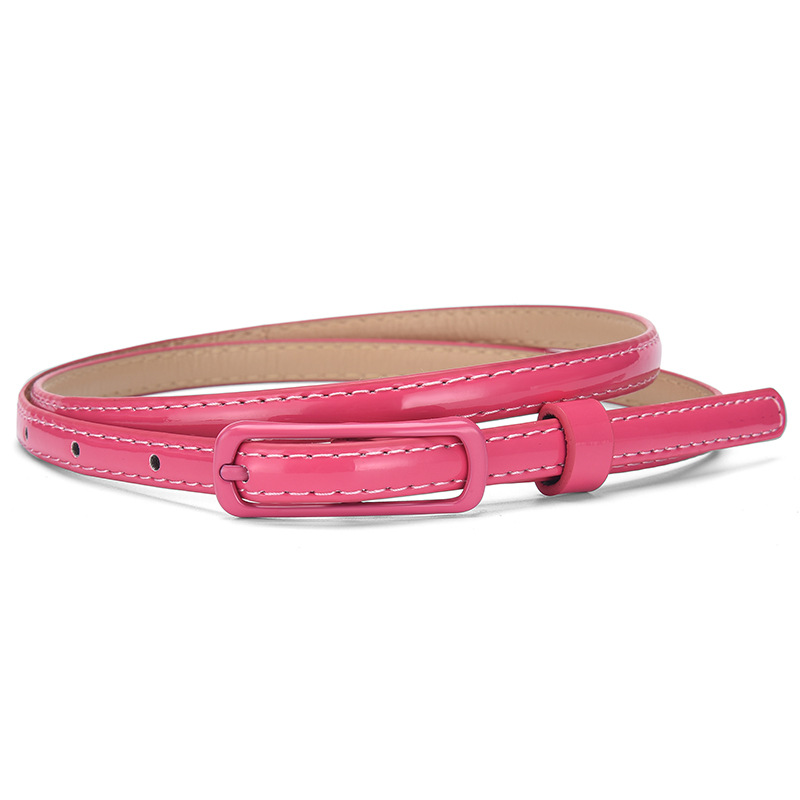 Cinturón Delgado de Colores Caramelos para Mujer de Imitación de Cuero con Hebilla de Aguja para Ropa Formal