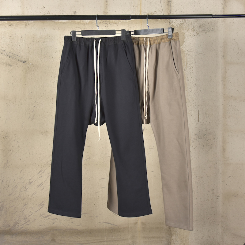 Niche Designer Ro Style Dark Harem Pants Straight-Leg Drop-Crotch Long Pants Pure Cotton Terry Autumn and Winter Casual Pants for Men