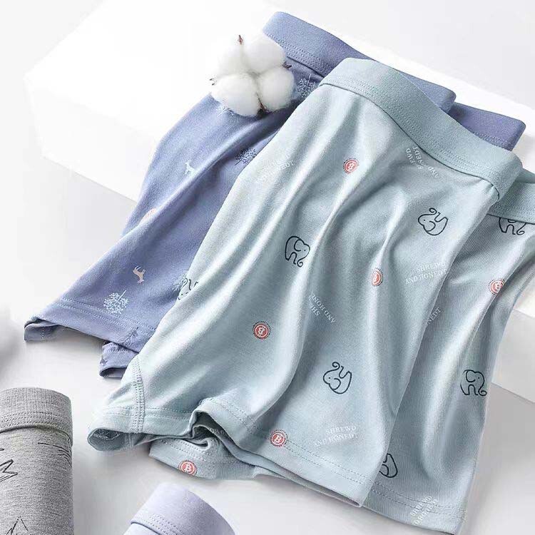 Men's Underwear Boys Four-Corner Pants Teenagers Modal Junior High School Students Big Children's Boxer Shorts Head Summer Men's Underwear Boys Four-Corner Pants Teenagers Modal Junior High School Students Big Children's Boxer Shorts Head Summer
