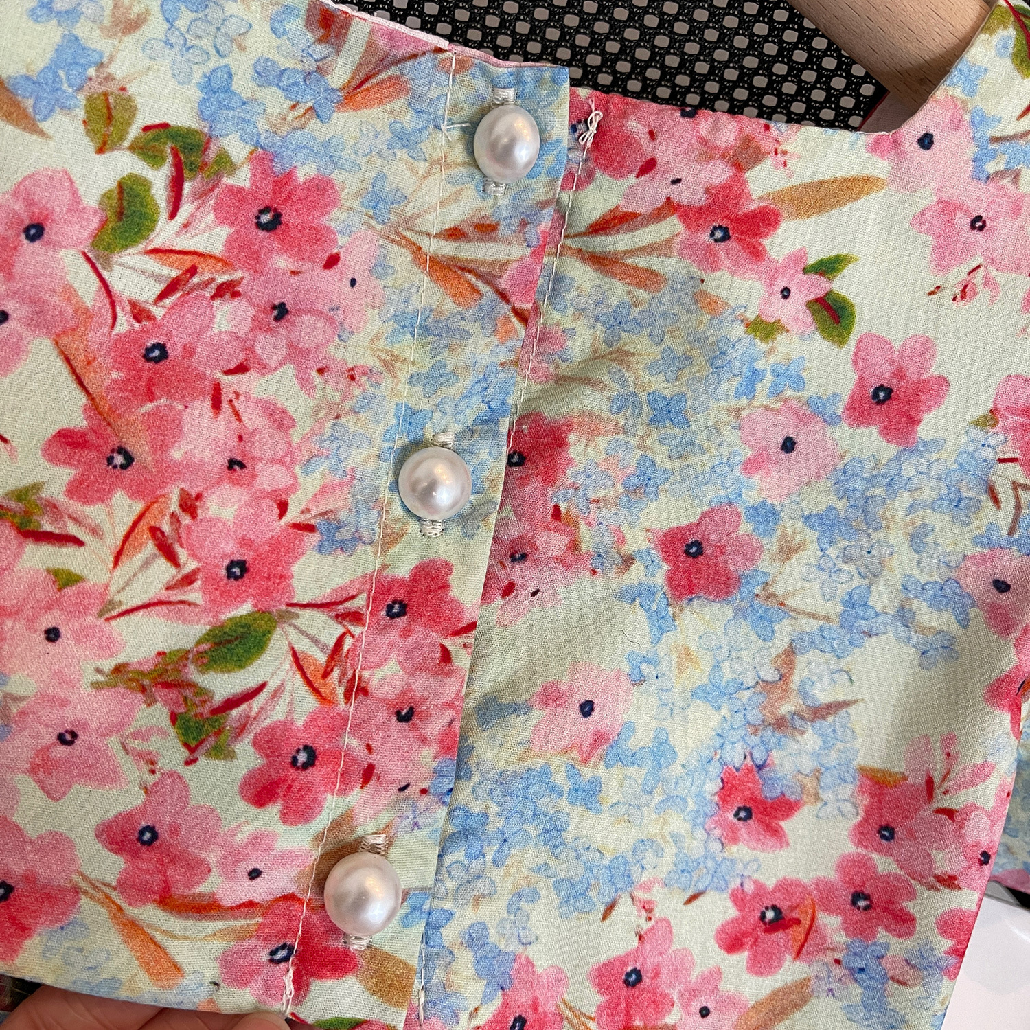 2023 Summer New for Girls Korean Edition Butterfly Bow Bubble Sleeve Floral Dress 23259_voghion.com