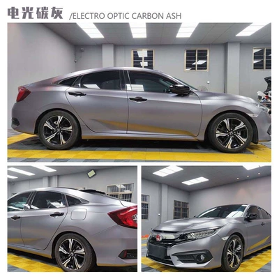 High-end PET electro-optical carbon gray car wrap film for full-body color change and modification, scratch-resistant car wrap film (Auto Color Change Film) - pet-electro-optical-metallic-carbon-gray-double-layer-152m-x-17m