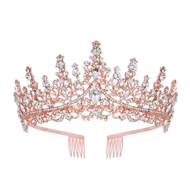 Brautkrone, Haarschmuck aus Legierung, Hochzeitskleid, Strass-Stirnband, Galvanik, Geburtstagskrone, Abendessen, Hochzeitskopfschmuck_voghion.com