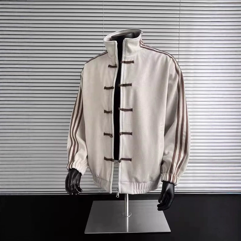 Демисезонная куртка J421, китайский стиль, бархатистая отделка (разм. M–3XL)