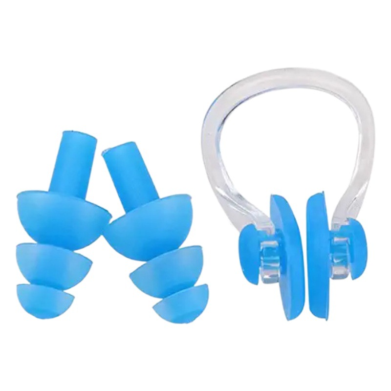 Silicone swimming nose clip earplugs suit swimming earplugs supplies silicone soft