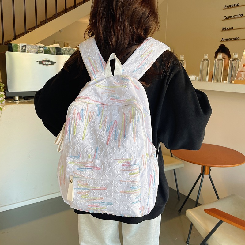 Mochila de todo fósforo de niña estilo ins 2024 nueva mochila de estudiante de secundaria de alto valor mochila ligera de gran capacidad