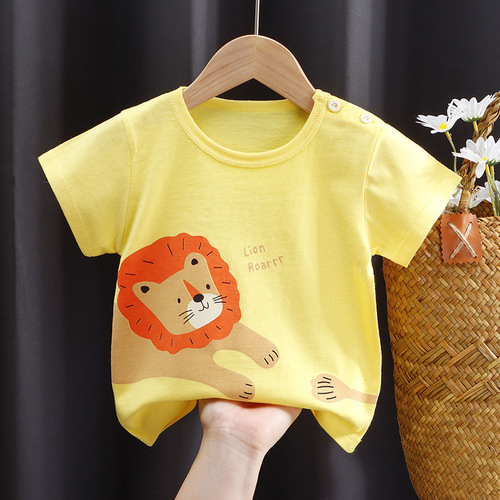 New children's short-sleeved t-shirt pure cotton girls summer clothes baby baby summer children's clothes boys tops dropshipping