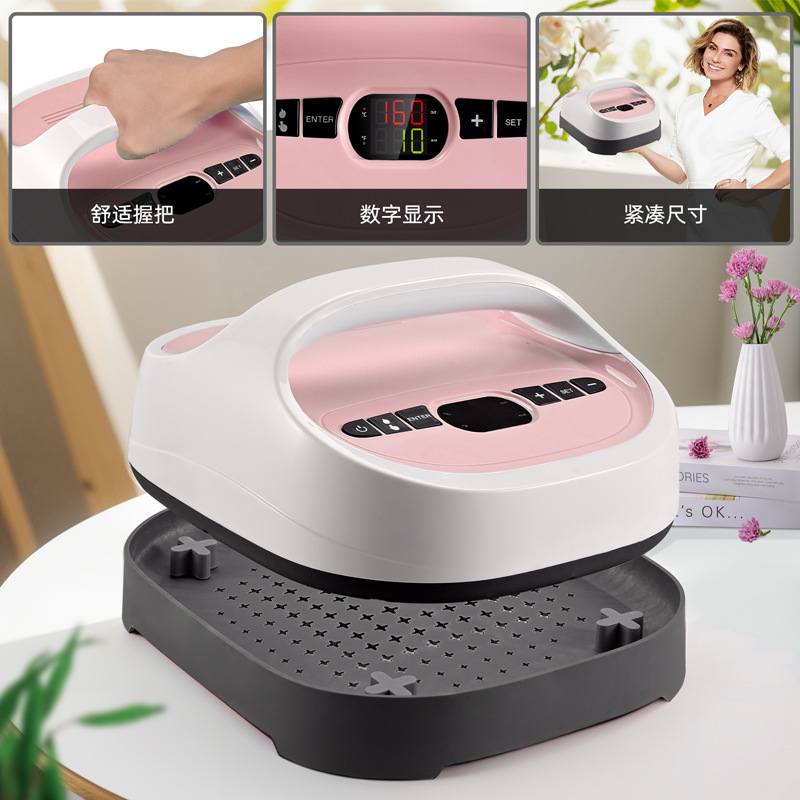 便携式压烫机手持拼豆烫画机家用T恤印花机热转印机DIY手工蓝色