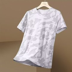 Camouflage Ice Silk Mesh Eye Short-Sleeve T-Shirt for Men - Summer Quick-Dry Sport Cooling Running Summer Outdoor Fitness T-Shirt