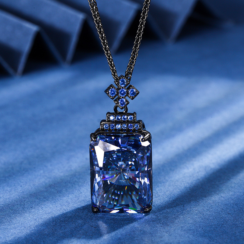 2024 nuevo traje de joyería Zhuang Shengsheng nido de pájaro cortado oro negro colgante retro collar piedra principal 15*20