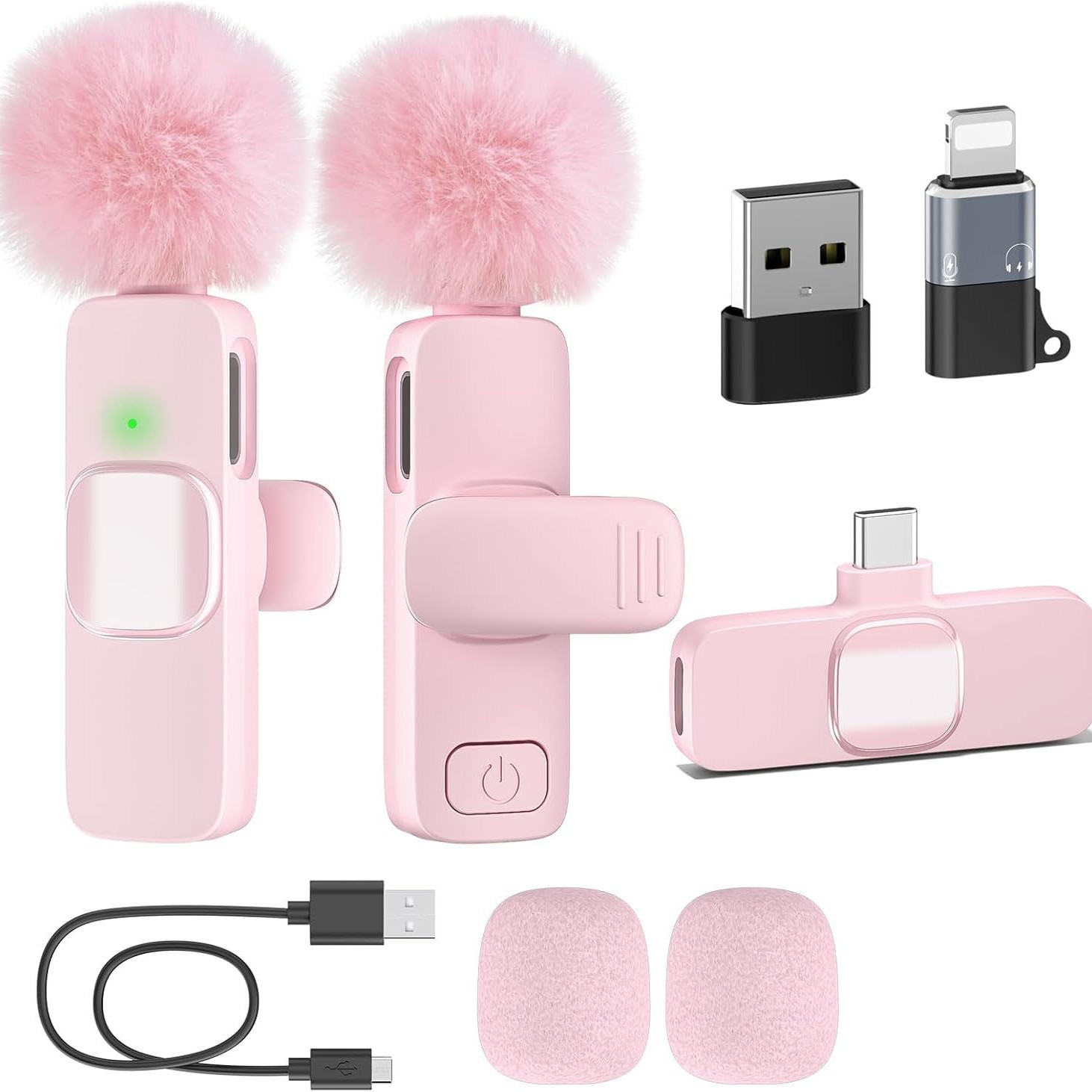 Nuevo cross-border K18 / K9 color rosa blanco inalámbrico collar clips micrófono un arrastrar dos reverberación reducción de ruido micrófono en vivo pequeño