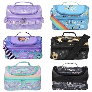 Australian smiggle double-layer lunch bag primary school students waterproof lunch bag children's double-layer handbag outdoor thermal bag