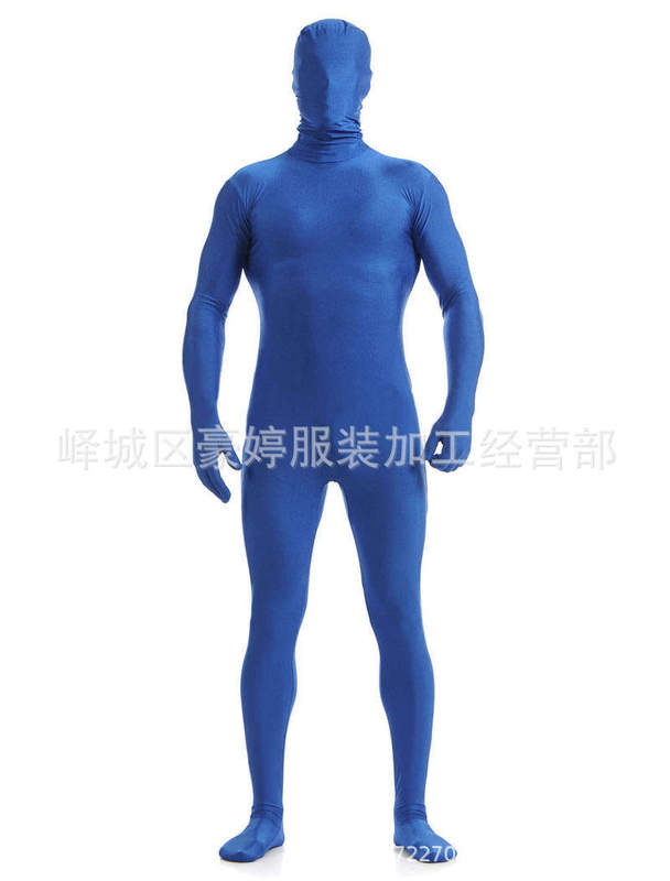 莱卡全包开脸连体紧身衣zentai纯色塑身衣舞台表演服演出装走秀|undefined