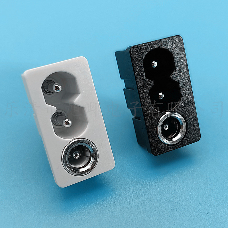 三孔连体 8字+DC 医疗器械 器具插座 DB-2 家用AC转DC两用插座