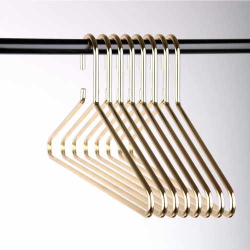 Iron electroplated gold clothes hanger, solid clothes drying rack, children's adult clothes hanger, bed sheet drying rack, thick coat clothes hanger