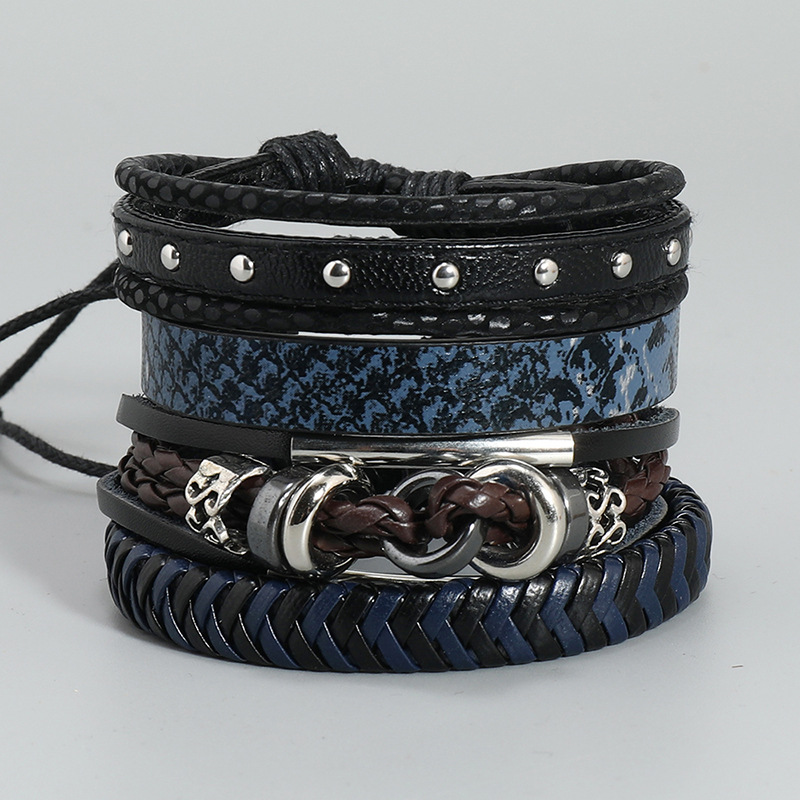 Fashion Geometric Pu Leather Metal Unisex Bracelets 1 Set