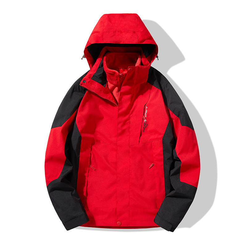 Chaqueta Impermeable 3 en 1 de Dos Piezas para Mujer A Prueba de Viento Desmontable para Exterior