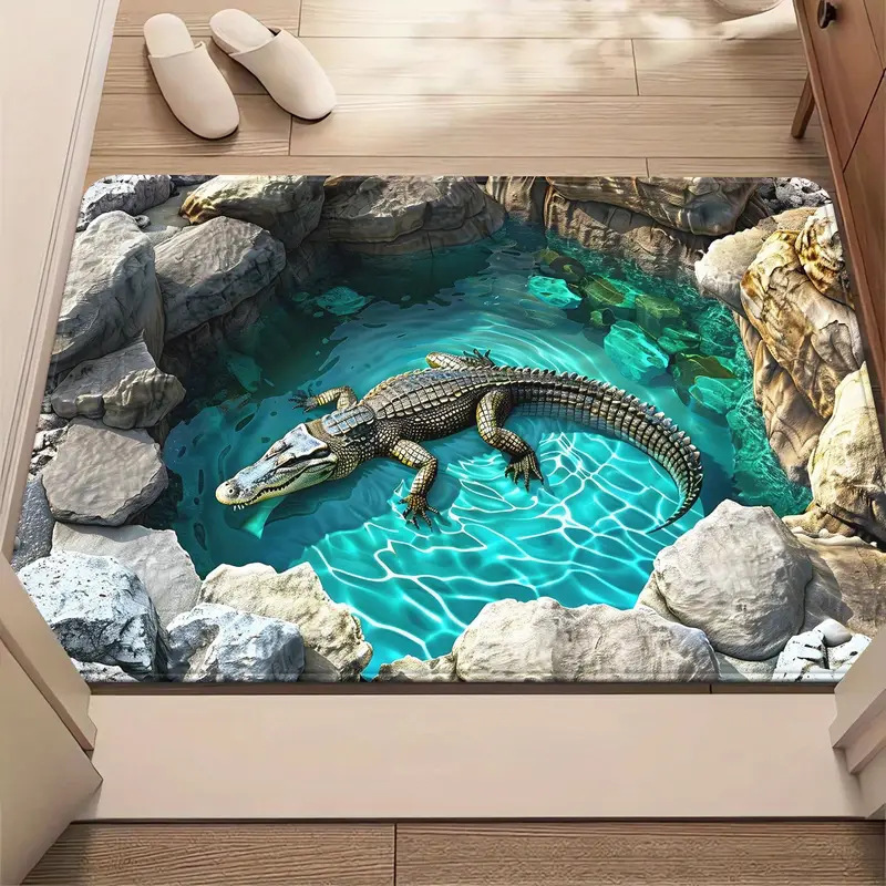 跨境陷阱3D立体视觉软硅藻泥地垫亚马逊浴室地垫吸水速干防滑垫|undefined