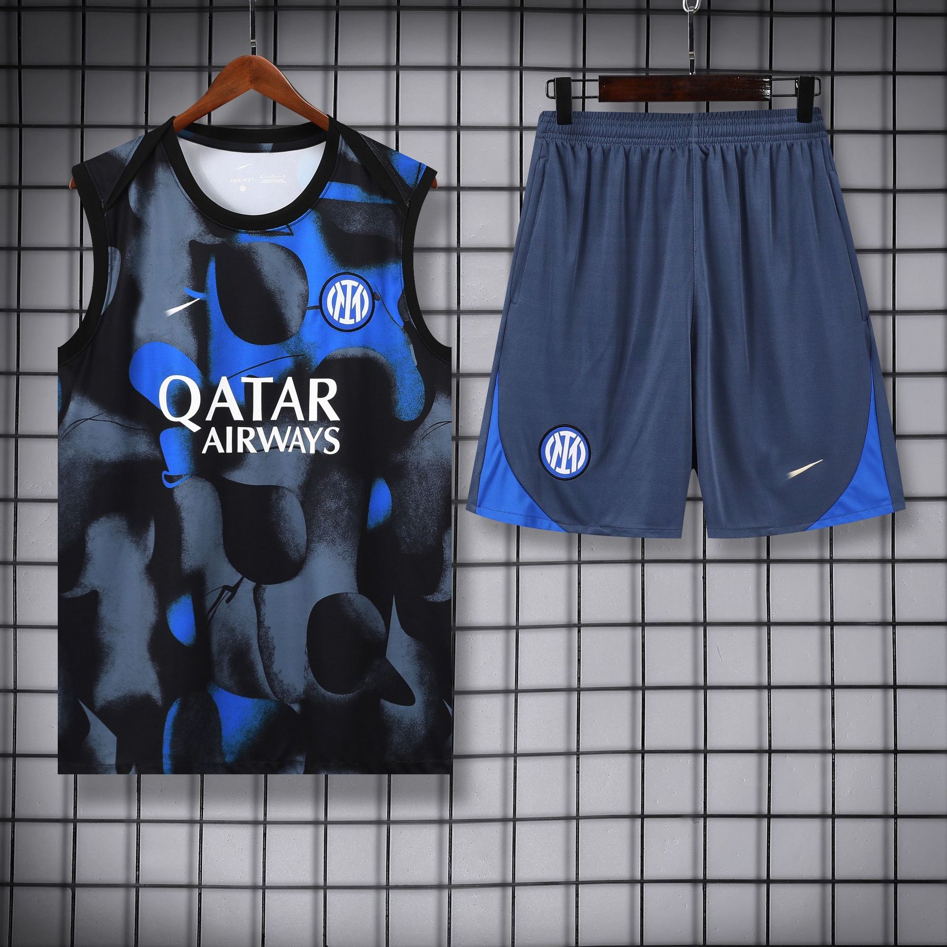 Nike Inter Milan Sleeveless Training Set 2-Piece Blue Black