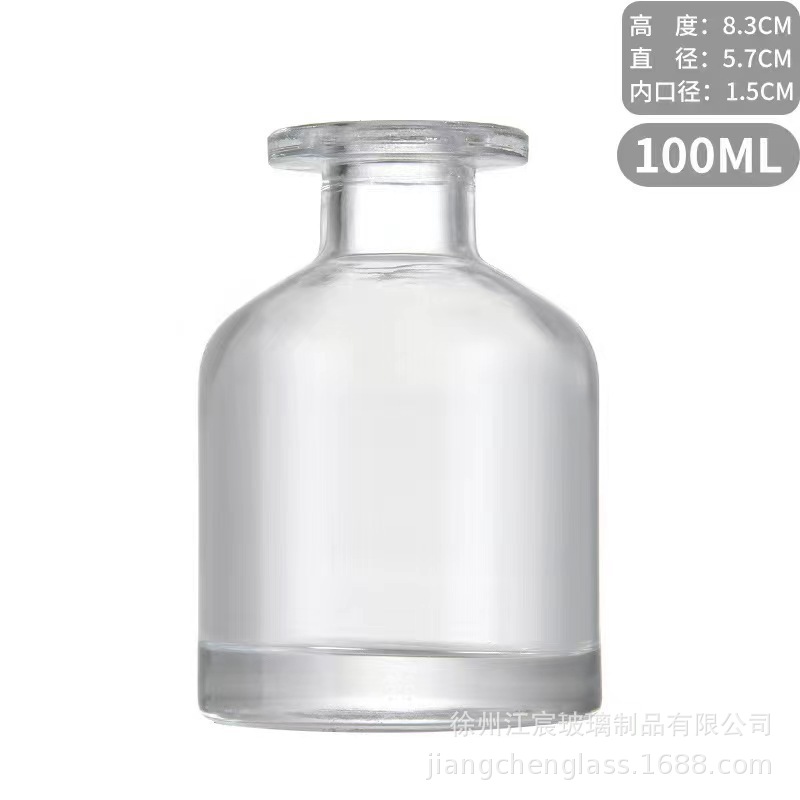 Botella de aromaterapia de barriga transparente sin fuego flor seca color botella de vidrio de aromaterapia de barriga grande botella de aromaterapia de barriga negra de oficina