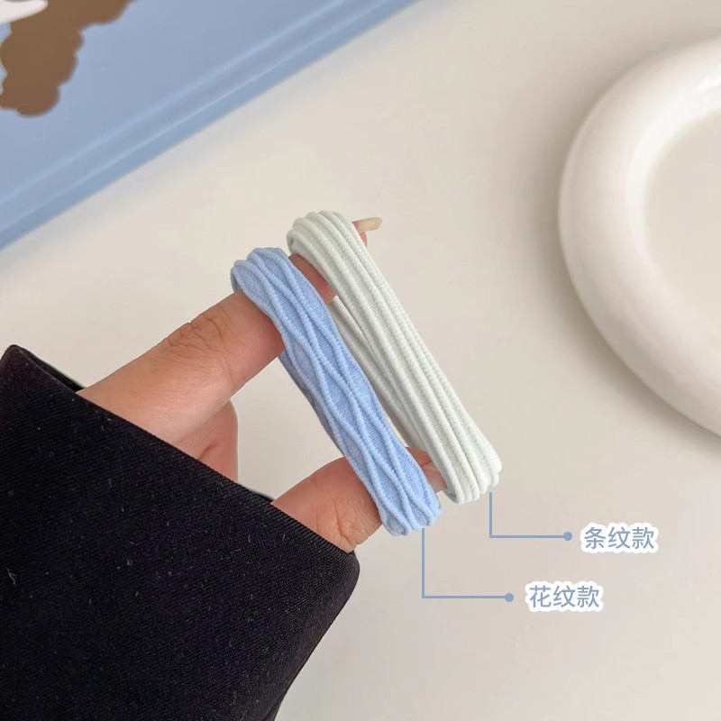 Azul marino ~ glutinoso suave no daña cabello cuerda de cabello alta elástica y duradera sin costura atada alta cola de cabello atar banda de goma de cabello