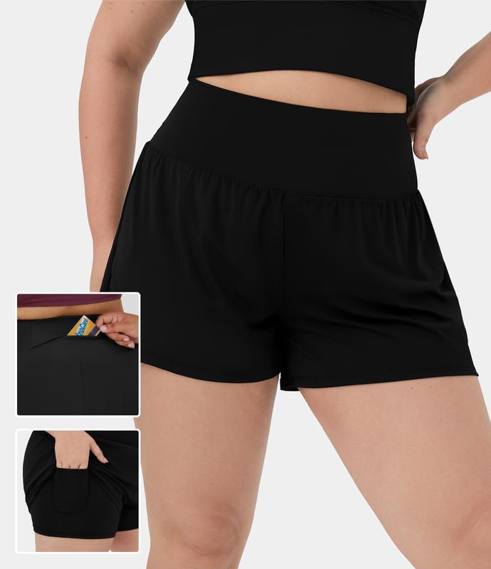 Back Pocket Plus Side Hidden Pocket 2 in 1 Gym Plus Size|ru