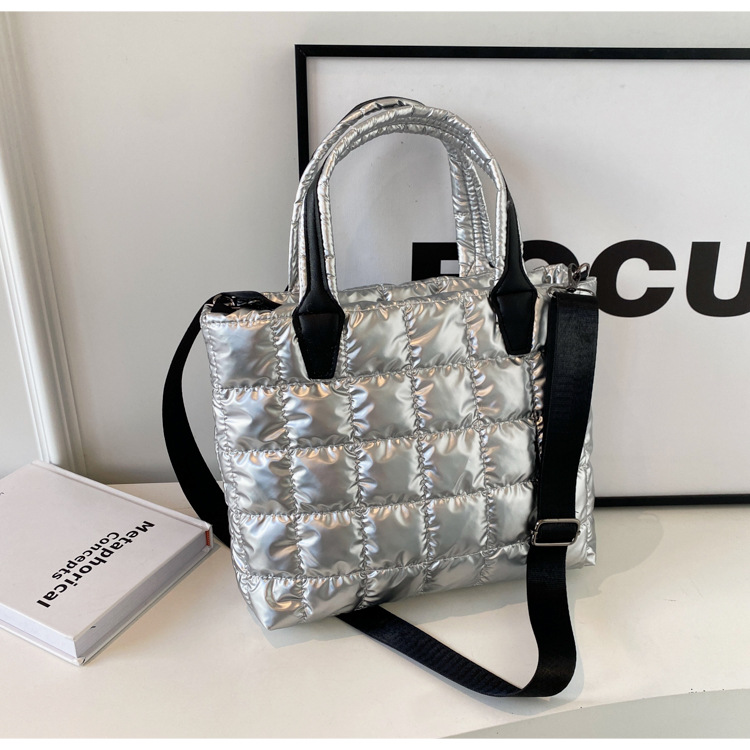 Internet celebridad personalizada de moda todo partido De color sólido bolso a cuadros de las mujeres de alta textura simple hombro bolsa de las axilas bolso crossbody