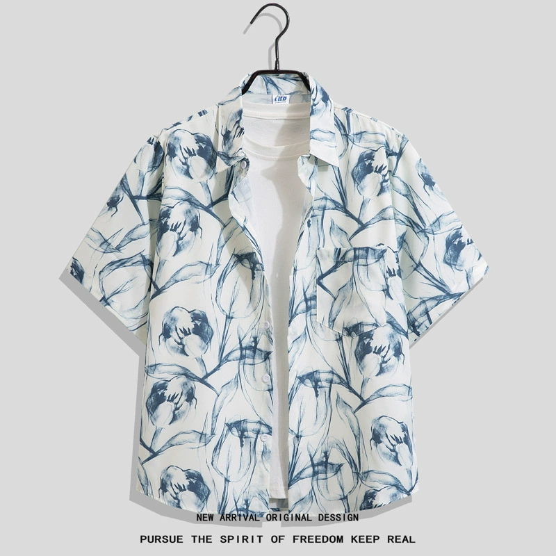 Рубашка Summer oversize хип‑хоп короткий рукав, унисекс, свободный крой (размеры до 4XL)